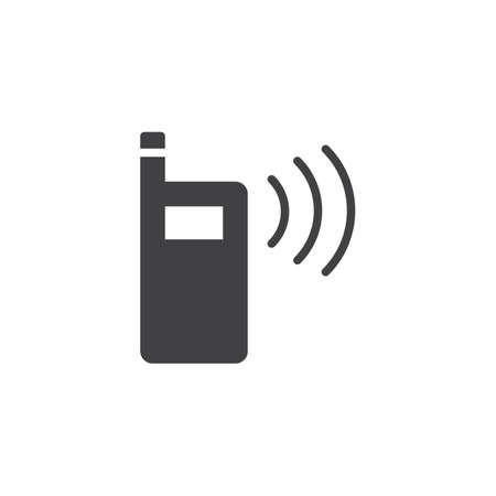 Walkie talkie icon vector, filled flat sign, solid pictogram isolated on white. Portable radio transmitter symbol, logo illustration.のイラスト素材