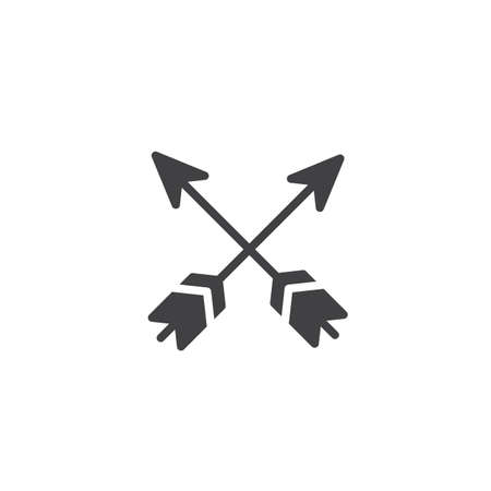 Cross arrows icon vector, filled flat sign, solid pictogram isolated on white. Western symbol, logo illustration.のイラスト素材