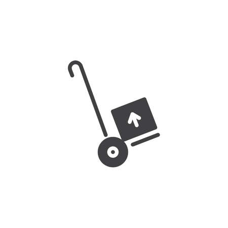 Hand trolley, hand cart icon vector, filled flat sign, solid pictogram isolated on white. Delivery and logistics symbol, logo illustration.のイラスト素材