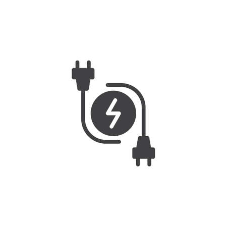 Electric plugs icon vector, filled flat sign, solid pictogram isolated on white. Symbol, logo illustration.のイラスト素材