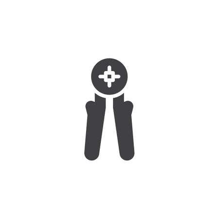 Wire stripper icon vector, filled flat sign, solid pictogram isolated on white. Cable cutter symbol, illustration.のイラスト素材