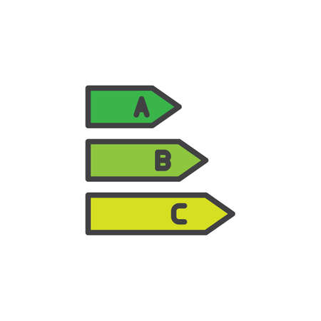 Energy class filled outline iconのイラスト素材
