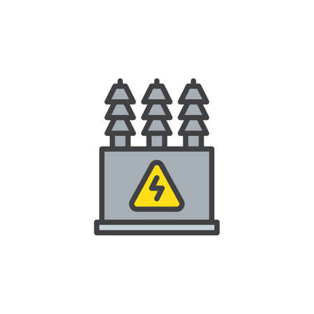 Electric transformer filled outline icon vector illustrationのイラスト素材