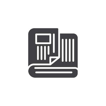 Newspaper vector icon. filled flat sign for mobile concept and web design. News simple solid icon. Symbol, logo illustration. Pixel perfect vector graphicsのイラスト素材