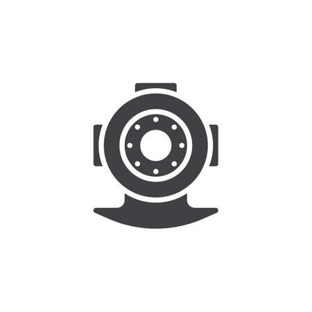 Diving helmet vector icon. filled flat sign for mobile concept and web design. simple solid icon. Symbol, logo illustration. Pixel perfect vector graphicsのイラスト素材
