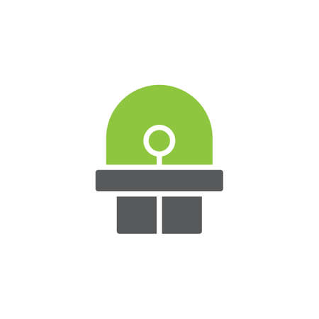 Diode, led icon vector, filled flat sign, bicolor pictogram, green and gray colors. Symbol, logo illustrationのイラスト素材