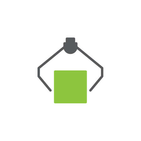 Robotic loader icon vector, filled flat sign, bicolor pictogram, green and gray colors. Symbol, logo illustrationのイラスト素材