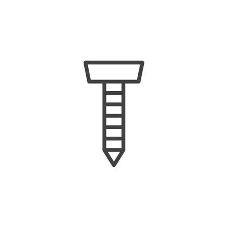 Screw outline icon. linear style sign for mobile concept and web design. bolt simple line vector icon. Symbol, logo illustration. Pixel perfect vector graphicsのイラスト素材