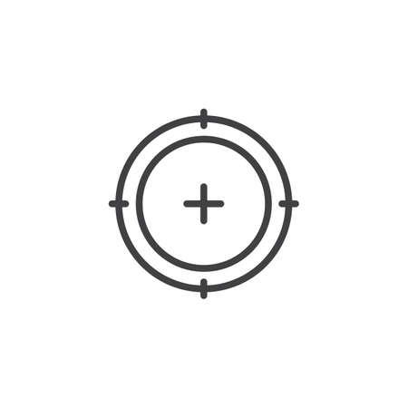 Target outline icon. linear style sign for mobile concept and web design. Aim simple line vector icon. Symbol illustration. Pixel perfect vector graphicsのイラスト素材
