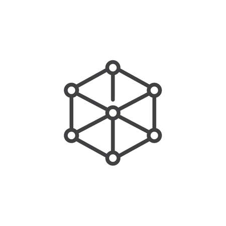 Molecule cube structure  iconのイラスト素材