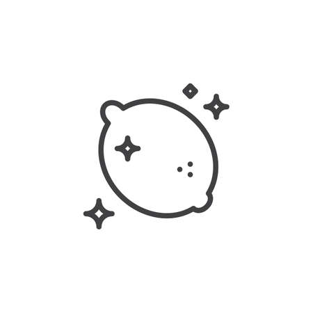 Lemon air fresh smell outline icon. linear style sign for mobile concept and web design. Citrus scent simple line vector icon. Symbol, logo illustration. Pixel perfect vector graphicsのイラスト素材