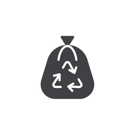 Trash bag vector icon. filled flat sign for mobile concept and web design.のイラスト素材