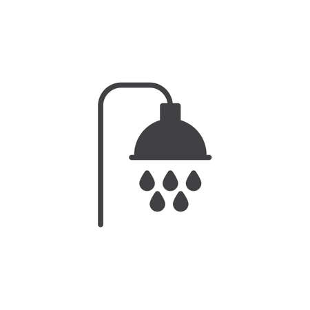 Shower vector icon. filled flat sign for mobile concept and web design.のイラスト素材
