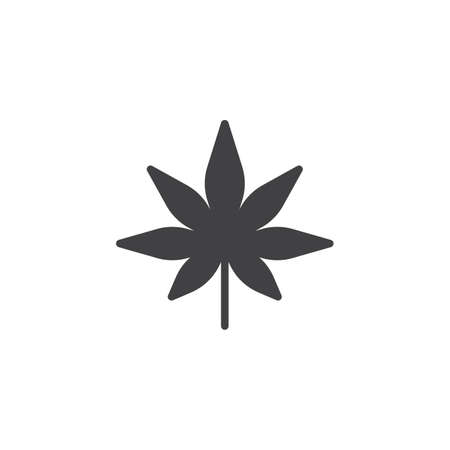 Marijuana leaf vector icon. filled flat sign for mobile concept and web design. Cannabis simple solid icon. Drug plants symbol, logo illustration. Pixel perfect vector graphicsのイラスト素材