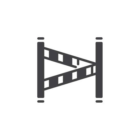 Police line vector icon. filled flat sign for mobile concept and web design. Barricade tape simple solid icon. Symbol, logo illustration. Pixel perfect vector graphicsのイラスト素材