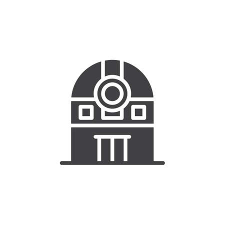 Observatory Telescope vector icon. filled flat sign for mobile concept and web design. Astronomy simple solid icon. Symbol, logo illustration. Pixel perfect vector graphicsのイラスト素材