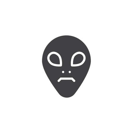 Alien head vector icon. filled flat sign for mobile concept and web design. Extraterrestrial face simple solid icon. Symbol, logo illustration. Pixel perfect vector graphicsのイラスト素材