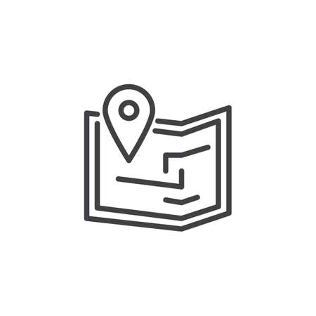 Map pin outline icon. linear style sign for mobile concept and web design.のイラスト素材