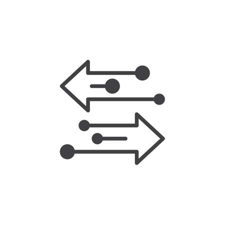 Transfer arrows vector icon. filled flat sign for mobile concept and web design. Left right arrows simple solid icon. Symbol, icon illustration. Pixel perfect vector graphics.のイラスト素材