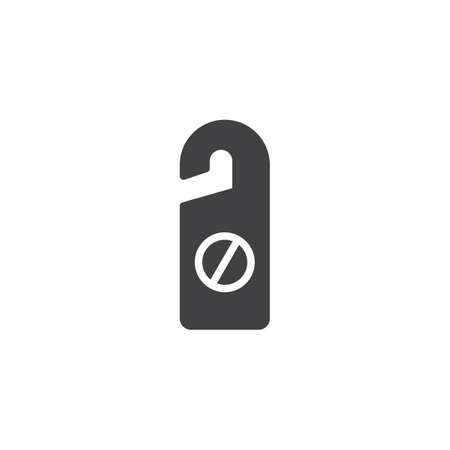 Do not disturb vector icon. filled flat sign for mobile concept and web design. Hotel tag simple solid icon. Door hanger symbol, logo illustration. Pixel perfect vector graphicsのイラスト素材