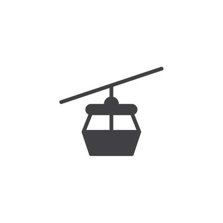 Cable car vector icon. filled flat sign for mobile concept and web design. Ropeway cabines simple solid icon. Symbol, logo illustration. Pixel perfect vector graphicsのイラスト素材