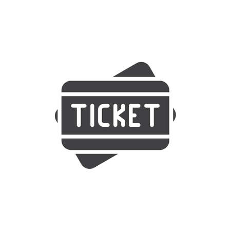 Ticket vector icon. filled flat sign for mobile concept and web design. Travel tickets simple solid icon.のイラスト素材