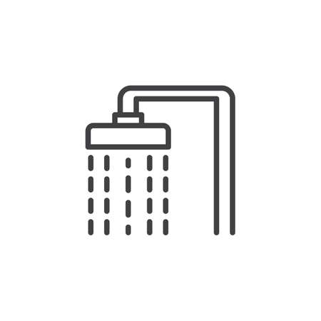 Shower head simple outline icon illustration.のイラスト素材