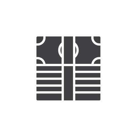 Pile of dollar money vector icon. Filled flat sign for mobile concept and web design. Money stack simple solid icon. Symbol, logo illustration. Pixel perfect vector graphicsのイラスト素材