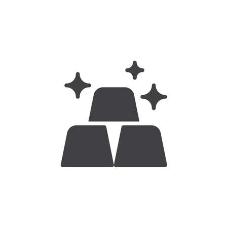 Gold Ingots vector icon. filled flat sign for mobile concept and web design. Gold bar simple solid icon. Symbol, logo illustration. Pixel perfect vector graphicsのイラスト素材