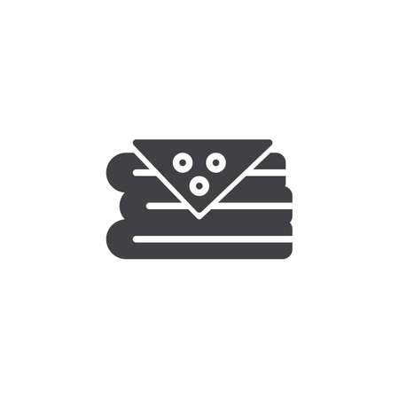 Stack of Fabrics vector icon. filled flat sign for mobile concept and web design. Fabric textile simple solid icon. Symbol, icon illustration. Pixel perfect vector graphics.のイラスト素材