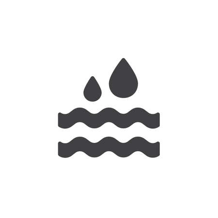 Water drop vector icon. filled flat sign for mobile concept and web design. Water waves simple solid icon.のイラスト素材