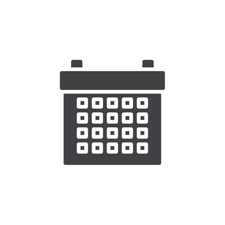 Calendar vector icon. filled flat sign for mobile concept and web design. Organizer simple solid icon. Symbol, illustration. Pixel perfect vector graphicsの写真素材