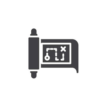 Scroll Treasure Map vector icon. filled flat sign for mobile concept and web design. Paper map simple solid icon. Symbol, logo illustration. Pixel perfect vector graphicsのイラスト素材
