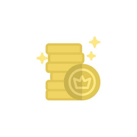 Stack of coins flat iconのイラスト素材