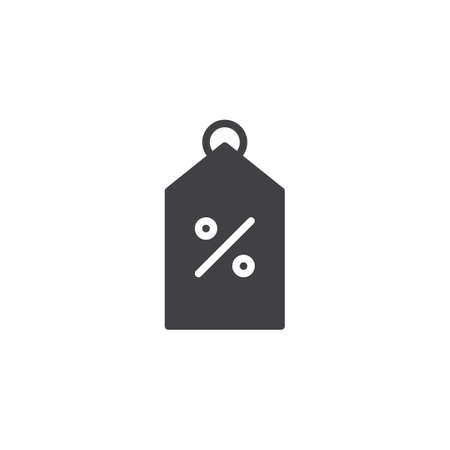Percent tag vector icon. filled flat sign for mobile concept and web design. Discount price label simple solid icon. Symbol, logo illustration. Pixel perfect vector graphicsのイラスト素材