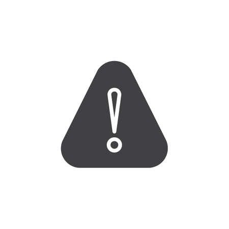 Exclamation mark vector icon. filled flat sign for mobile concept and web design. Danger simple solid icon. Hazard warning Symbol, logo illustration. Pixel perfect vector graphicsの写真素材