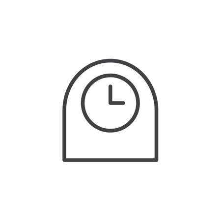 Desk clock outline icon. linear style sign for mobile concept and web design. Alarm Watch simple line vector icon. Symbol, logo illustration. Pixel perfect vector graphicsのイラスト素材