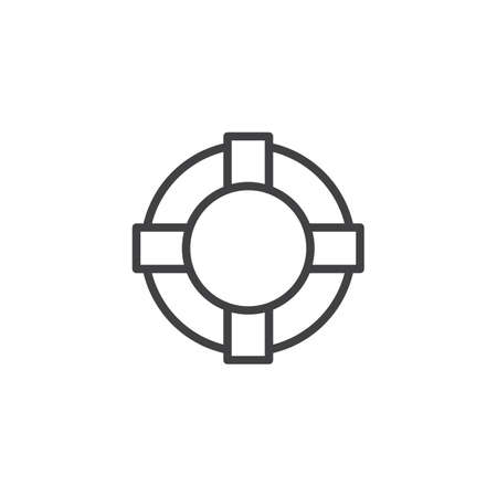 Lifebuoy outline icon. linear style sign for mobile concept and web design. Life guard simple line vector icon. Help symbol, logo illustration. Pixel perfect vector graphicsのイラスト素材
