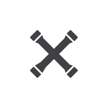 Lug wrench tool vector icon. filled flat sign for mobile concept and web design. Wheel wrench cross simple solid icon. Symbol, logo illustration. Pixel perfect vector graphicsのイラスト素材