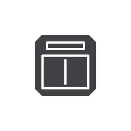 Floor scales vector icon. filled flat sign for mobile concept and web design. Bathroom scale simple solid icon. Symbol, logo illustration. Pixel perfect vector graphicsのイラスト素材