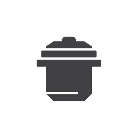 Saucepan vector icon. filled flat sign for mobile concept and web design. Cooking pot simple solid icon. Symbol, logo illustration. Pixel perfect vector graphicsの写真素材