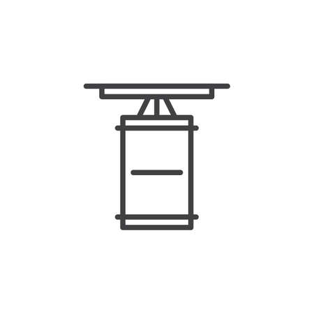 Punching bag outline icon. linear style sign for mobile concept and web design. Boxing punch simple line vector icon. Symbol, logo illustration. Pixel perfect vector graphicsのイラスト素材