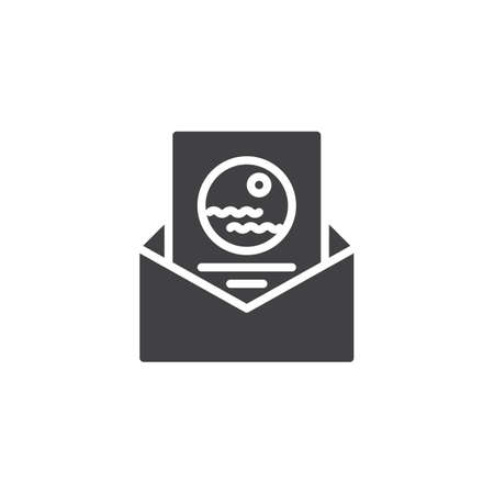Invitation envelope vector icon. filled flat sign for mobile concept and web design. Summer greeting card simple solid icon. Symbol, logo illustration. Pixel perfect vector graphicsのイラスト素材