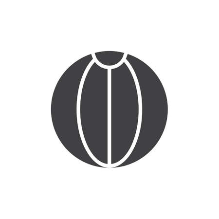 Beach ball vector icon. filled flat sign for mobile concept and web design. Striped ball simple solid icon. Symbol, logo illustration. Pixel perfect vector graphicsのイラスト素材