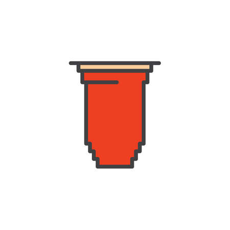 Cup filled outline icon, line vector sign, linear colorful pictogram isolated on white. Plastic cup symbol, logo illustration. Pixel perfect vector graphicsのイラスト素材