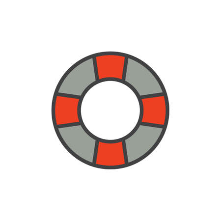 Lifebuoy filled outline icon, line vector sign, linear colorful pictogram isolated on white....
