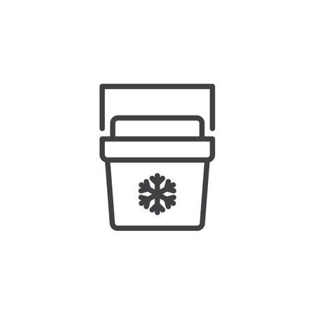 Portable fridge outline icon. linear style sign for mobile concept and web design. Ice cooler simple line vector icon. Symbol, logo illustration. Pixel perfect vector graphicsのイラスト素材