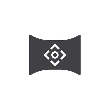 Panorama game control vector icon. filled flat sign for mobile concept and web design. Joystick simple solid icon. Symbol, logo illustration. Pixel perfect vector graphicsの写真素材