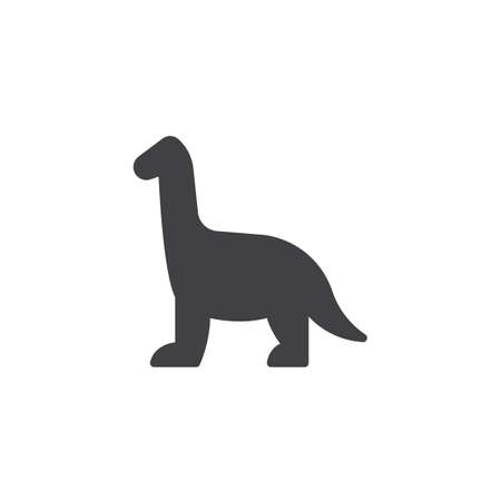 Dinosaur vector icon. filled flat sign for mobile concept and web design. Brachiosaurus simple solid icon. Symbol, logo illustration. Pixel perfect vector graphicsのイラスト素材