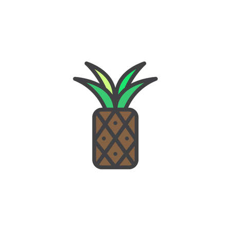 Pineapple filled outline icon, line vector sign, linear colorful pictogram isolated on white. Tropical Fruit symbol, logo illustration. Pixel perfect vector graphicsの写真素材